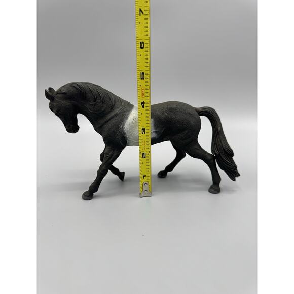 Vintage Hard Plastic Black & White Horse Stallion Figure 6 Inch - Picture 6 of 7